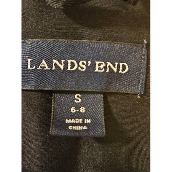 Lands End Womens Black Long Down Parka Hooded Winter Coat Size S 6-8 - Picture 5 of 14